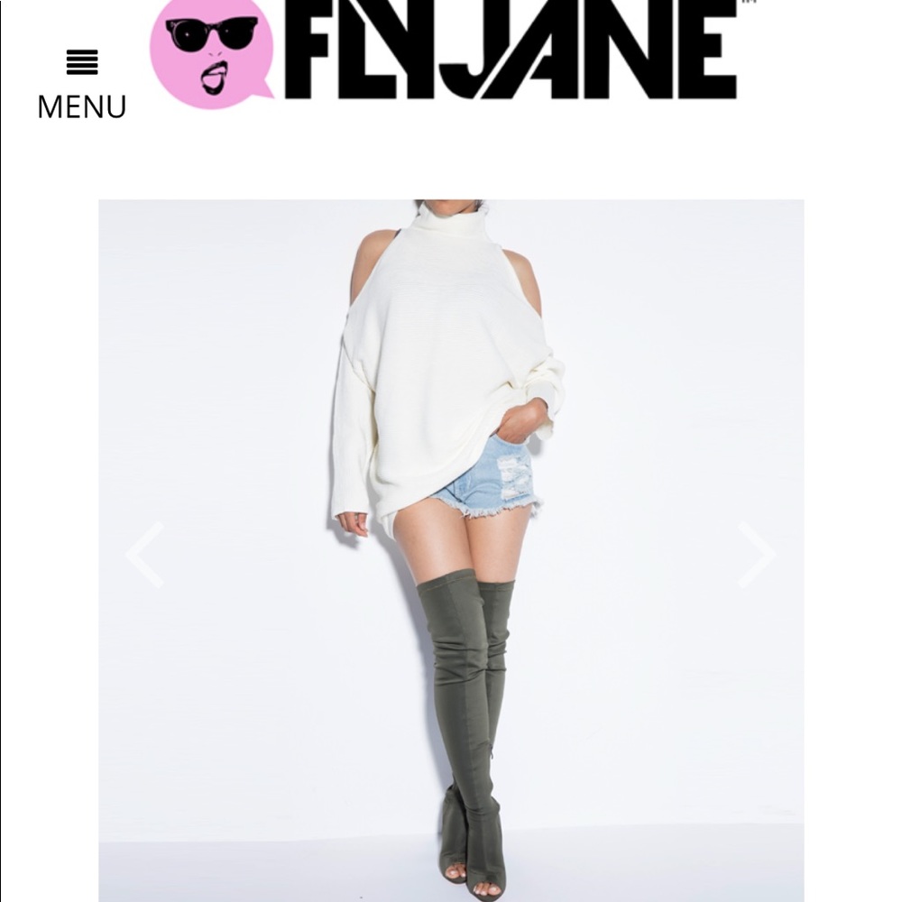 Olive High Knee Boots - FLYJANE